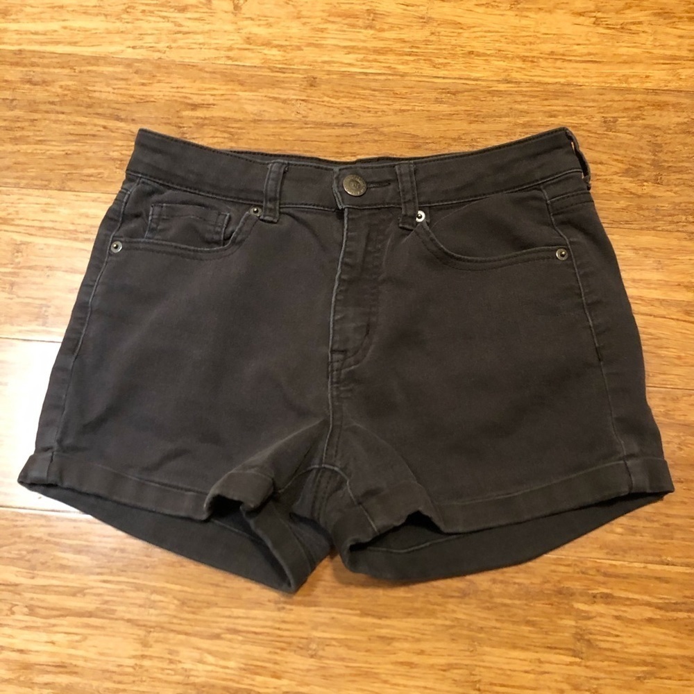 Aeropostale high waisted midi black jean shorts 4